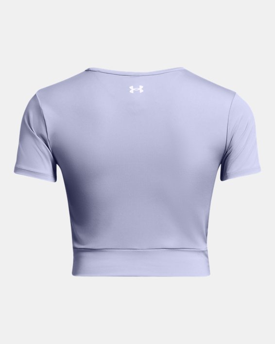 Women's UA Motion Crossover Crop Short Sleeve in Purple image number 3